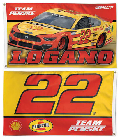 Joey Logano NASCAR Shell #22 Official HUGE 3'x5' Deluxe-Edition 2-Sided Banner FLAG - Wincraft 2021