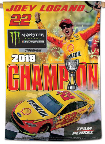 Joey Logano 2018 NASCAR Cup Champion Commemorative 28x40 Vertical Banner - Wincraft Inc.