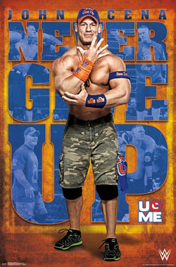 John Cena "Never Give Up - U O Me" WWE Wrestling Poster - Trends International