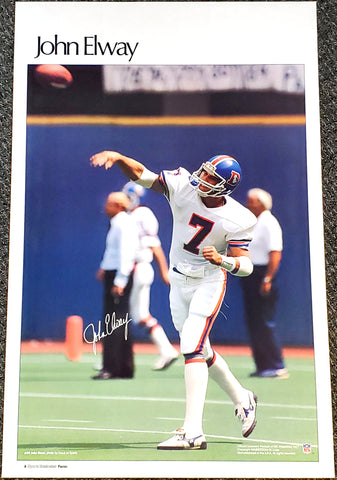 John Elway "Superstar" Denver Broncos Vintage Original Poster - Sports Illustrated by Marketcom 1984