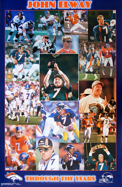 John Elway "Through The Years" Denver Broncos Commemorative Poster - Starline Inc. 1999
