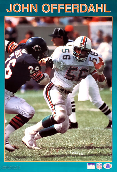 John Offerdahl "Action" Miami Dolphins Series NFL Action Poster - Starline 1988