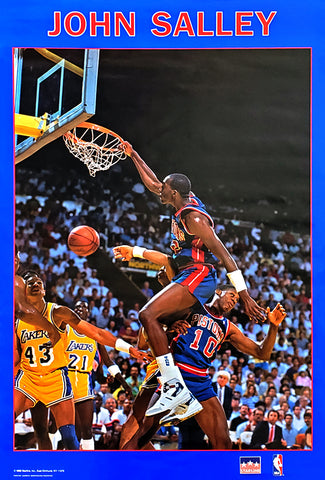John Salley "Spider Slam" (1989) Detroit Pistons NBA Action Poster - Starline Inc.
