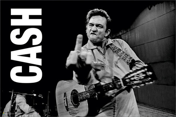 Johnny Cash "Middle-Finger Salute" Classic Music Poster - Scorpio Posters