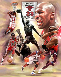 Michael Jordan "Fresh Air" Chicago Bulls Premium Art Print Poster by Wishum Gregory