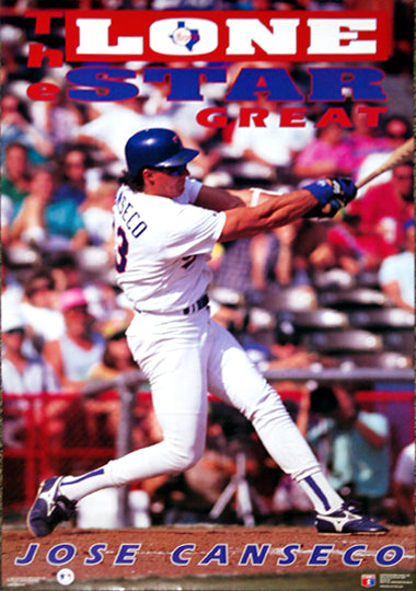 Jose Canseco "Lone Star Great" Texas Rangers MLB Action Poster - Costacos 1992