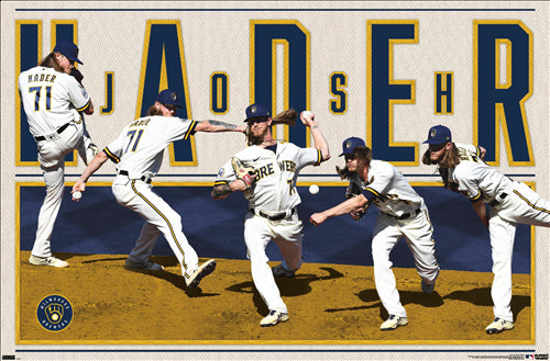 Josh Hader "Lights Out" Milwaukee Brewers MLB Baseball Action Poster - Trends 2022