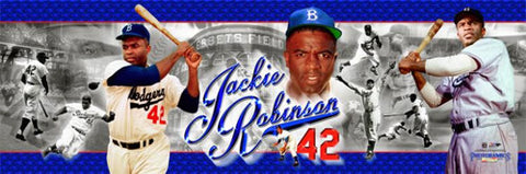 Jackie Robinson "42 in Blue" Brooklyn Dodgers Panoramic 12x36 Poster Print - Photofile Inc.