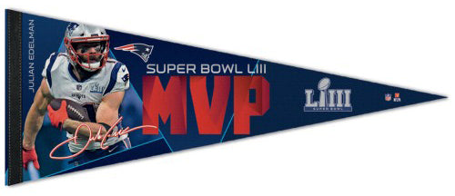 Julian Edelman Super Bowl LIII (2019) MVP New England Patriots Premium Felt Collector's Pennant - Wincraft