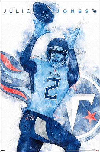 Julio Jones "Touchdown!" Tennessee Titans NFL Football Action POSTER - Costacos Sports