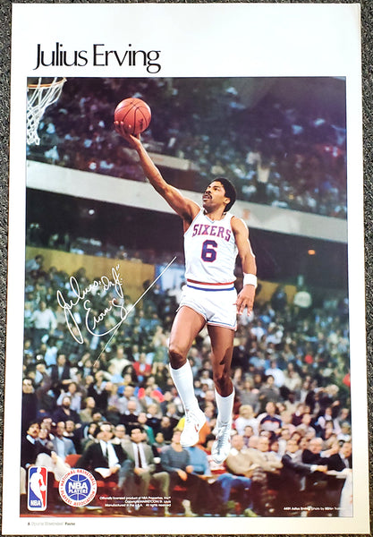 Julius Erving "Superstar" Philadelphia 76ers Vintage Original Poster - Sports Illustrated by Marketcom 1983