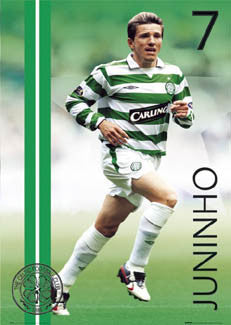 Juninho Paulista "Celtic Superstar" Glasgow Celtic FC Poster - GB 2004