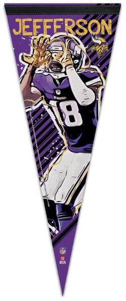 Justin Jefferson "Griddy" Minnesota Vikings NFL Premium Felt Collector's Pennant - Wincraft 2023