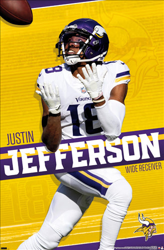 Justin Jefferson "Superstar" Minnesota Vikings Official NFL Football Wall Poster - Costacos Sports