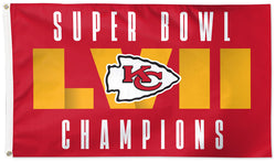 Kansas City Chiefs SUPER BOWL LVII (2023) CHAMPIONS Deluxe-Edition 3'x5' FLAG - Wincraft