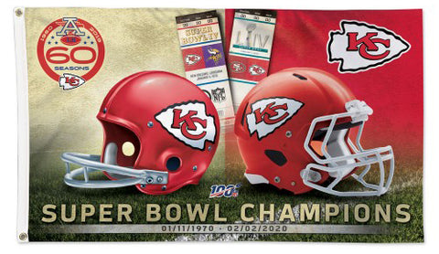 Kansas City Chiefs Two-Time Super Bowl Champions Deluxe-Edition 3'x5' FLAG - Wincraft