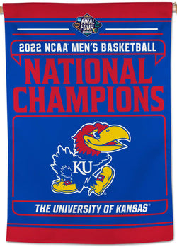Kansas Jayhawks 2022 NCAA Men's Basketball Champions Official Wall BANNER Flag - Wincraft Inc.