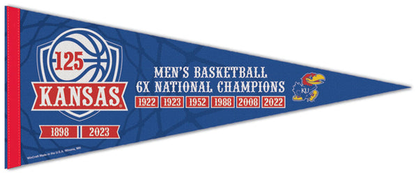 Kansas Jayhawks Basketball 125th Anniversary Commemorative Premium Felt Pennant - Wincraft 2022
