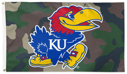 Kansas Jayhawks Camo-Style Official NCAA Team Logo Deluxe 3'x5' Flag - Wincraft Inc.