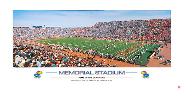 Kansas Jayhawks Football "Home of the Jayhawks" Memorial Stadium Gameday Panoramic Poster - Rick Anderson 2007