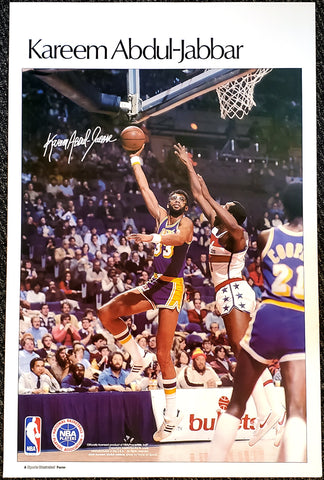 Kareem Abdul-Jabbar "Skyhook" Los Angeles Lakers Vintage Original Poster - Sports Illustrated by Marketcom 1981