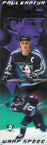 Paul Kariya "Warp Speed" Anaheim Mighty Ducks Door-Sized Poster - Costacos 1998