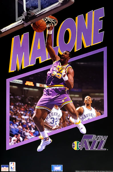 Karl Malone "Power Slam" Utah Jazz NBA Action Poster - Starline 1993