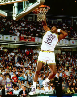 Karl Malone "Glam Slam" (c.1990) Utah Jazz NBA Hardwood Classic Premium Poster Print - Photofile Inc