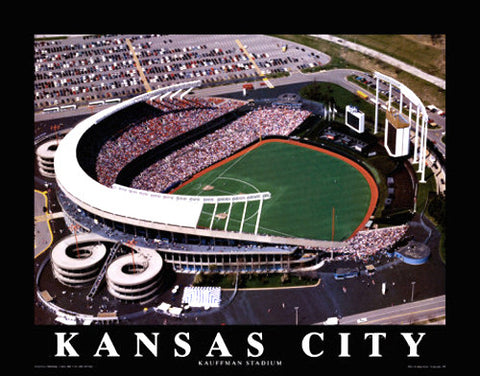 Kauffman Stadium "From Above" Kansas City Royals Gameday Poster Print - Aerial Views