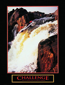 Kayaking "Challenge" Motivational Poster - Front Line