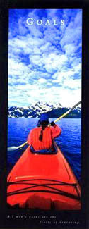Kayaking "Goals" Motivational Poster - Front Line (12x36)