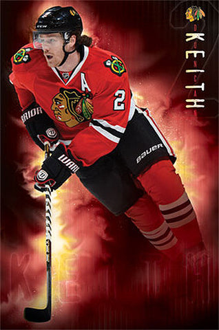 Duncan Keith "On Fire" Chicago Blackhawks NHL Action Poster - Costacos 2013