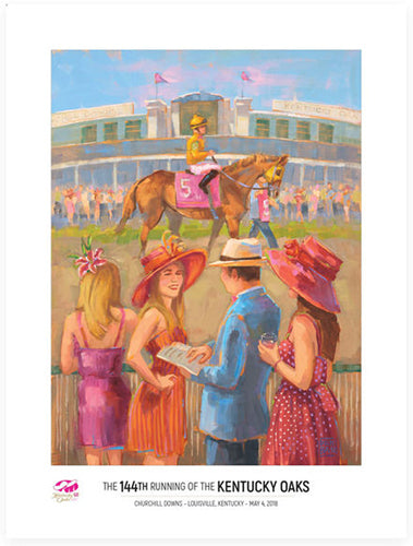 Official Poster of the 144th KENTUCKY OAKS (2018) Horse Racing Poster (Artist Jim Cantrell)