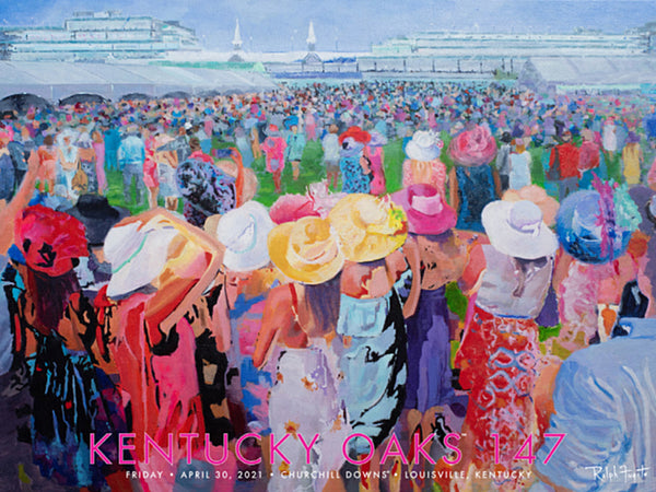 Official Poster of the 147th KENTUCKY OAKS (2021) Horse Racing Poster (Artist Ralph Fugate)