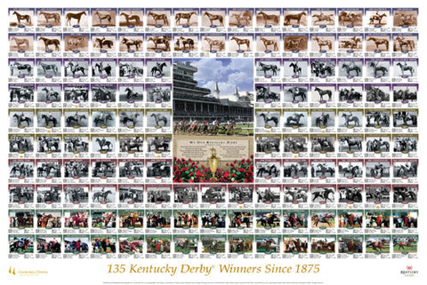 Kentucky Derby "135 Winners" Horse Racing Premium Poster Print - Smashgraphix Inc.