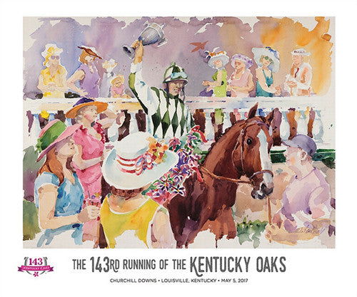 Official Poster of the 143rd KENTUCKY OAKS (2017) Horse Racing Poster (Artist Jim Cantrell)