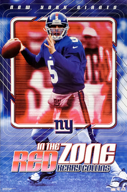 Kerry Collins "Red Zone" New York Giants NFL Action Poster - Starline 2001