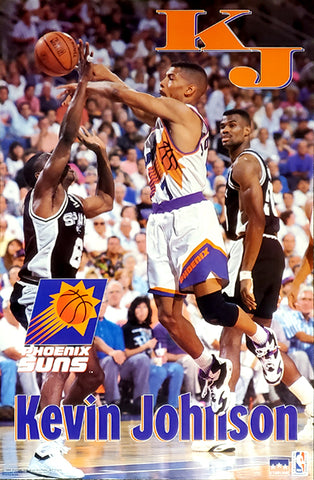 Kevin Johnson "Battle" Phoenix Suns NBA Basketball Action Poster - Starline 1994