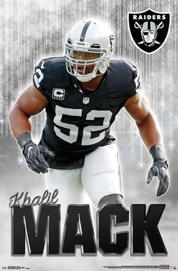 Khalil Mack "On the Prowl" Oakland Raiders NFL Quarterback Action Poster - Trends 2017