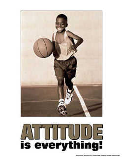 Boys Basketball "Attitude is Everything" Motivational Poster - Fitnus