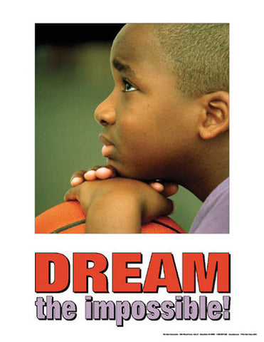 Boys Basketball "Dream the Impossible!" Motivational Poster - Fitnus Corp.