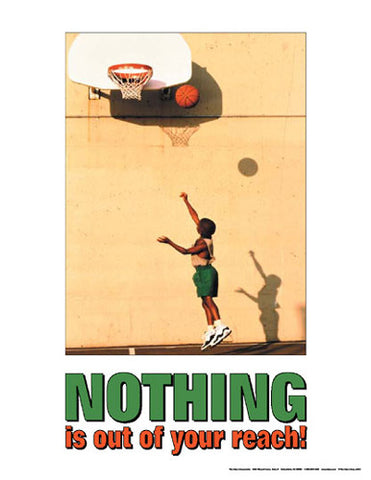 Youth Basketball "Nothing is out of your Reach" Motivational Poster - Fitnus