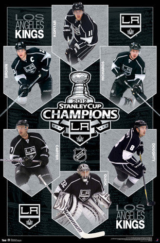 L.A. Kings 2012 Stanley Cup Champions 6-Player Commemorative Poster - Costacos Sports