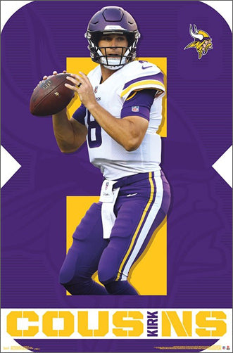 Kirk Cousins "Great 8" Minnesota Vikings NFL QB Action Poster - Trends International