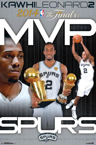 Kawhi Leonard "MVP" 2014 San Antonio Spurs Commemorative Poster - Costacos Sports