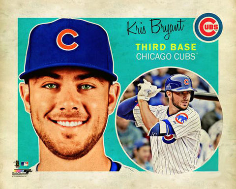 Kris Bryant "Retro SuperCard" Chicago Cubs Premium Poster Print - Photofile 16x20