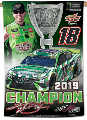 Kyle Busch 2019 NASCAR Cup Champion Commemorative 28x40 Vertical Banner - Wincraft Inc.