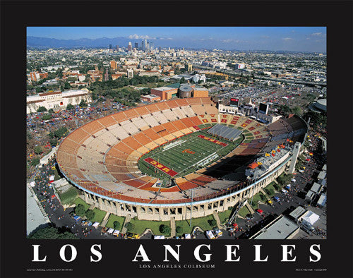 Los Angeles Memorial Coliseum USC Trojans Football "From Above" Poster - Aerial Views Inc.