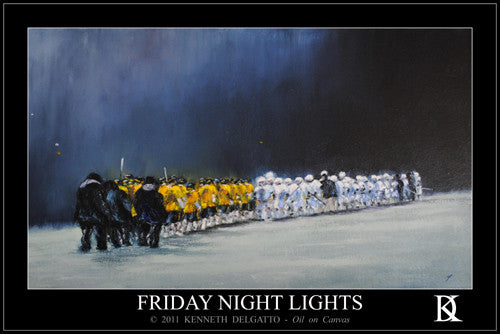 Lacrosse "Friday Night Lights" Poster Print - Kenneth Delgatto 2011