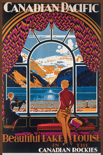 Canadian Pacific Railway Lake Louise Picture Window (1930) 24x36 Poster  Reprint - Eurographics
